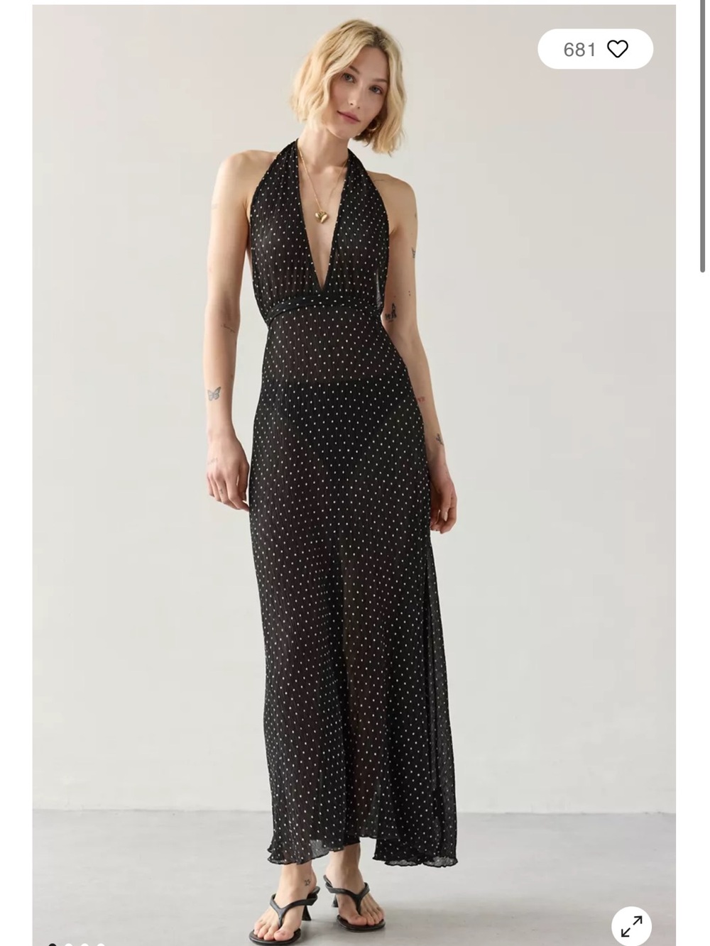 NWT Lioness District Plunging V-Neckline Halter Maxi Dress